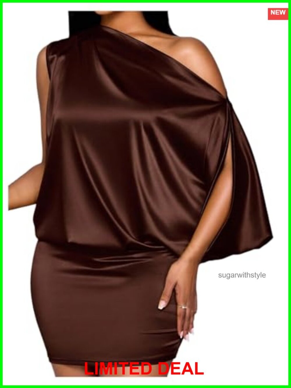 Satin Asymmetrical Off Shoulder Bodycon Mini Dress Sleeveless Party Cocktail